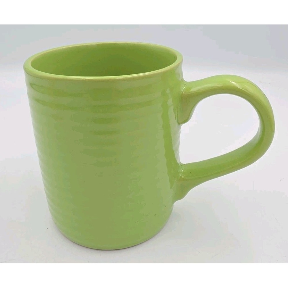 Royal Norfolk Greenbrier Ribbed Lime Green Coffee Mug Cup 12oz Vintage Ceramic